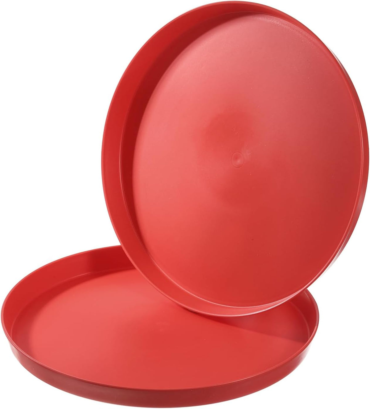 11" Restaurant Serving Trays, 2 Pcs Round Non-Slip Food Service Tray Platter Reusable Plastic Fast Food Serving Tray