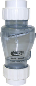 Valterra 200-CU20 PVC Swing/Spring Combination Check Valve, Clear, 2" Union