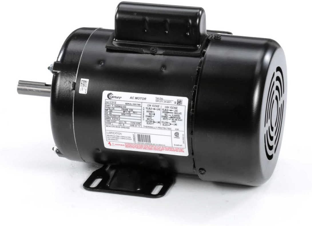 A.O. Smith C312 3/4 HP, 1800 RPM, 1 Speed, 1.15 Service Factor, 56 Frame, Manual Protector, TEFC Enclosure Farm Duty Motor