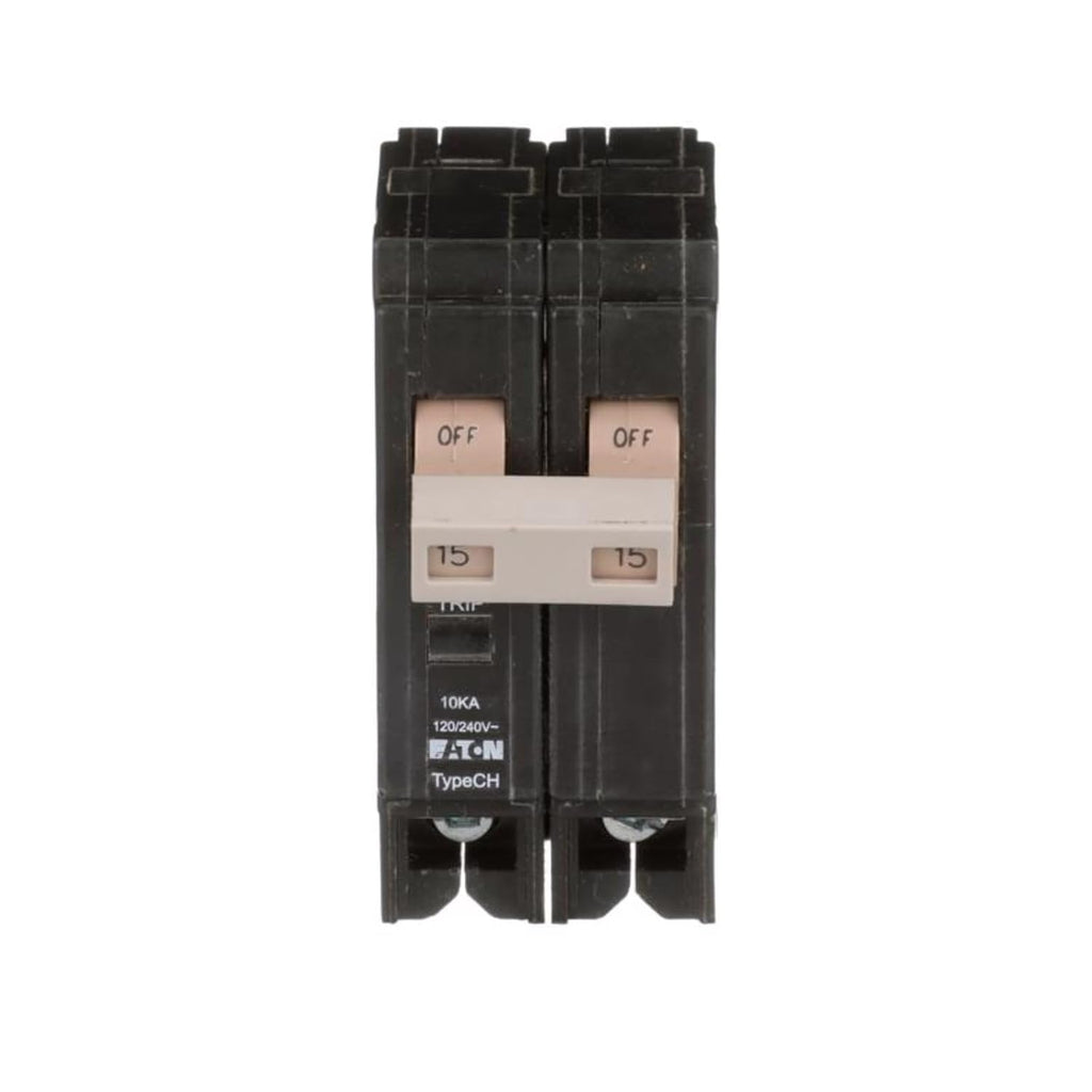 Eaton CHF215 Breaker, 15A, 2P, 120/240V, 10 kAIC, Type CH