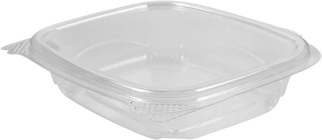 8 oz Clear Plastic Clamshell Containers with Hinged Lids, 200ct