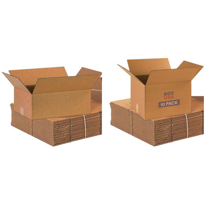 16 x 10 x 6 Corrugated Cardboard Storage Boxes Pack of 25 and 18 x 14 x 12 Moving Boxes 10-Pack