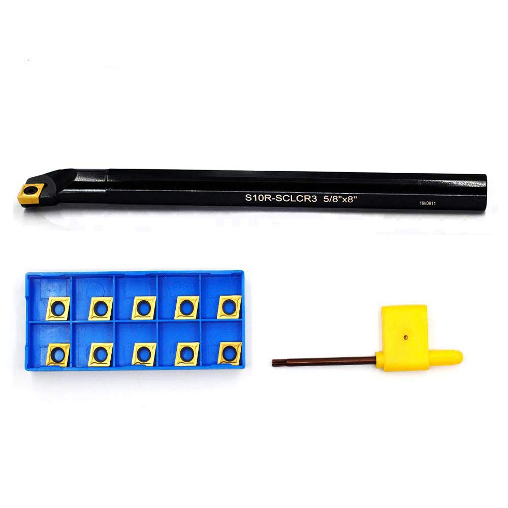 OSCARBIDE 5/8'' x 8'' Indexable Boring Bar with 10 pcs Insert,Right-Hand