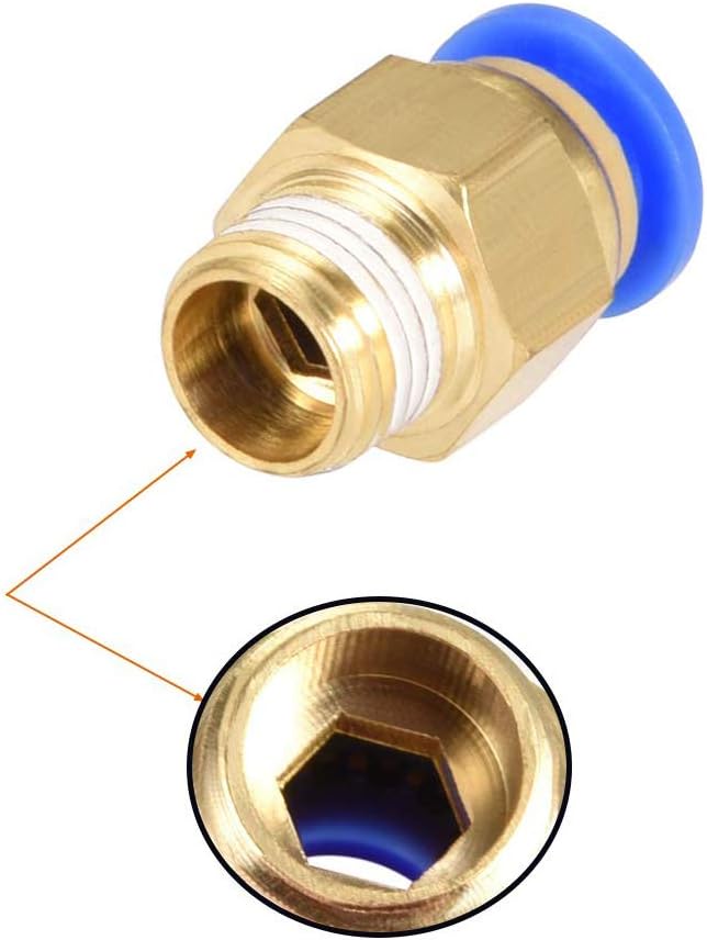 PC6-01 Push to Connect Fittings, 6mm Tube OD x 1/8” G Thread, Straight Pneumatic Quick Fitting Air Line Connector 20Pcs