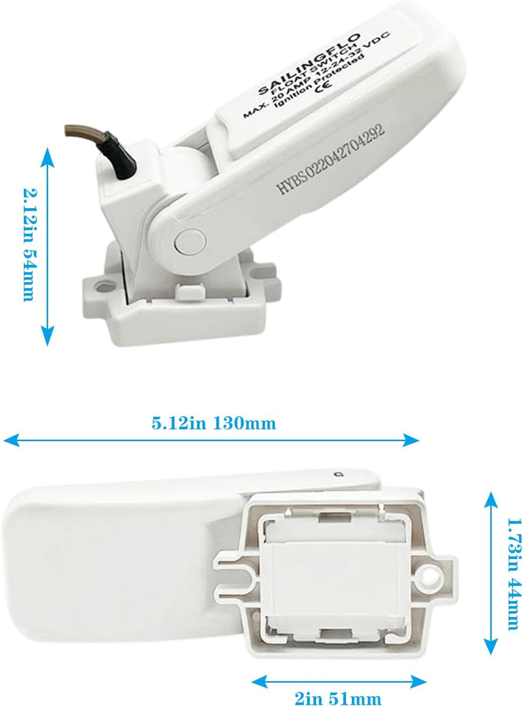 Bilge Pump Float Switch, Water Level Controller for Marine Boat RV Yacht
