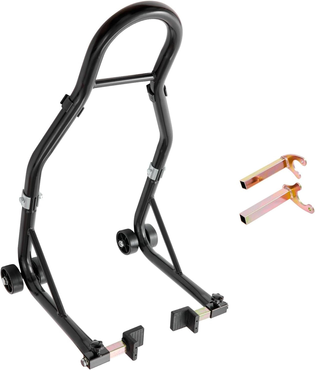 Motorcycle Rear Wheel Stand, 850lbs/390kg Load Capacity Lift with U + L Fork Swingarm Spool, Heavy Duty Rear Wheel