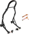 Motorcycle Rear Wheel Stand, 850lbs/390kg Load Capacity Lift with U + L Fork Swingarm Spool, Heavy Duty Rear Wheel