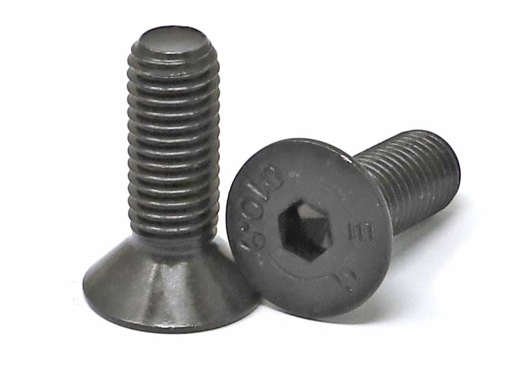 iexcell 10 Pcs M10 x 30mm Thread Pitch 1.5 mm Alloy Steel 10.9 Grade Hex Socket Flat Head Cap Screws Bolts Kit, Black Oxide Finish