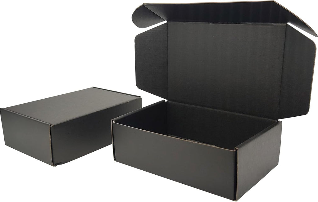 9x6x3 Shipping Boxes Set of 30, Black Mailer Corrugated Cardboard Box