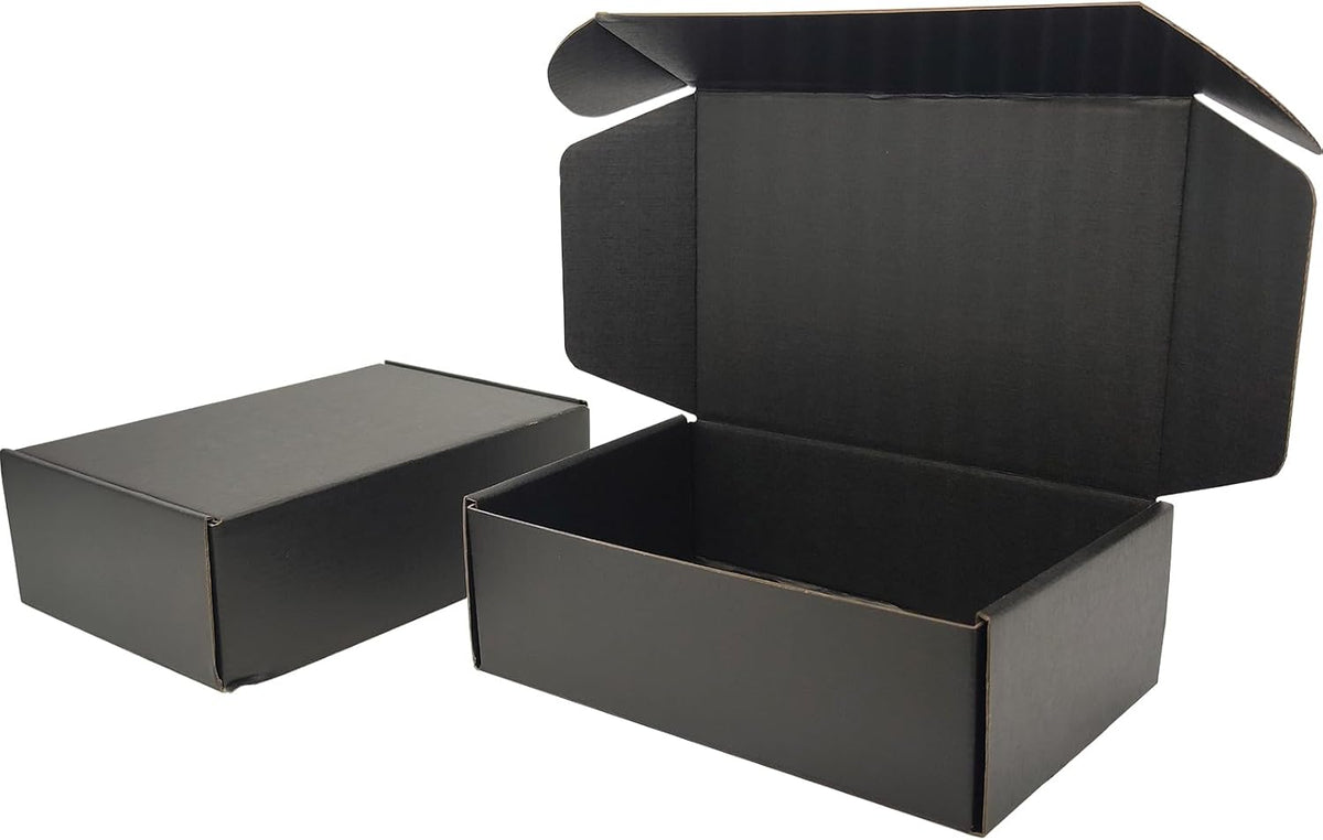 9x6x3 Shipping Boxes Set of 30, Black Mailer Corrugated Cardboard Box