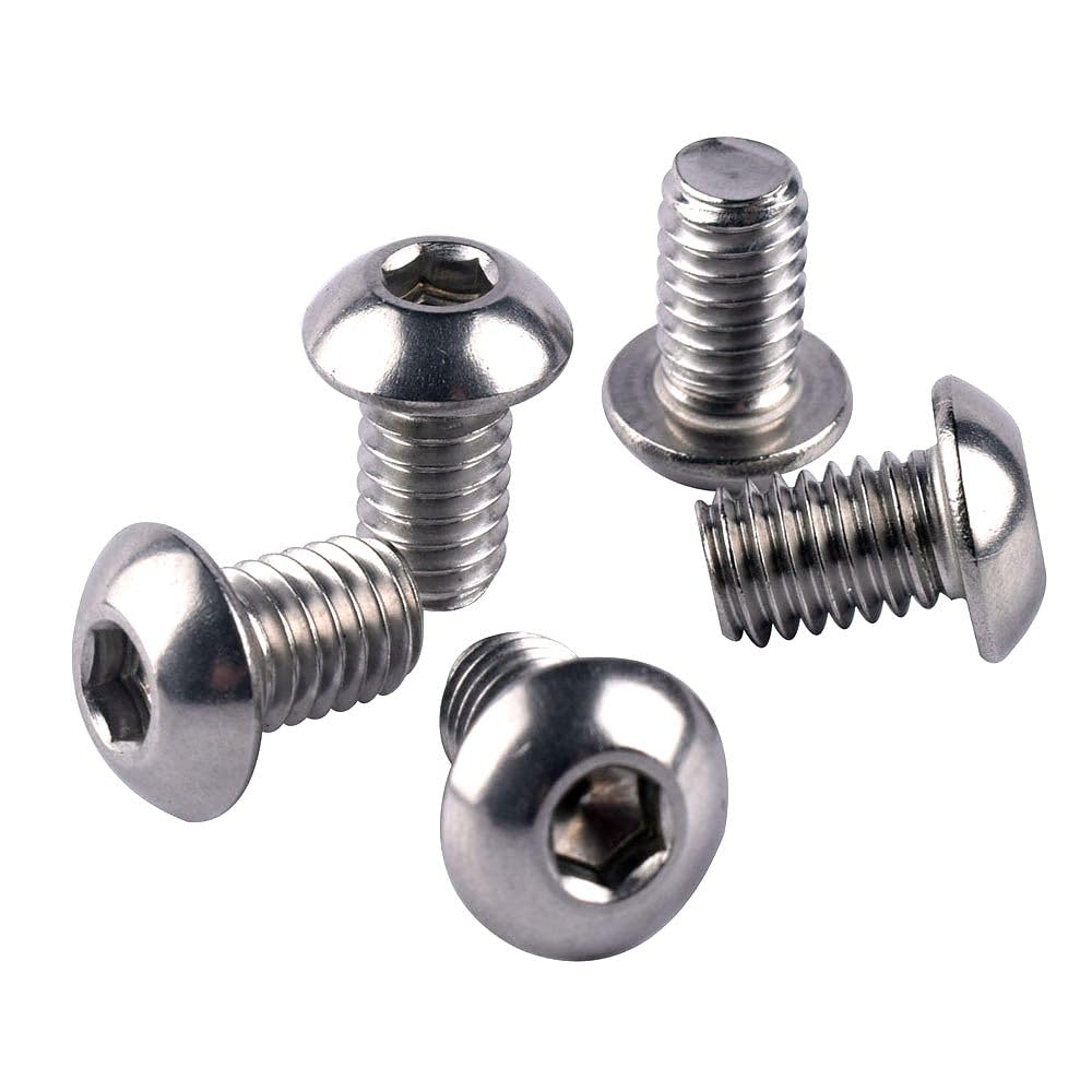50Pcs #10-24 x 1 Button Head Socket Cap Screws Allen Hex Bolts, 304 Stainless Steel 18-8, Coarse Thread UNC Full Thread