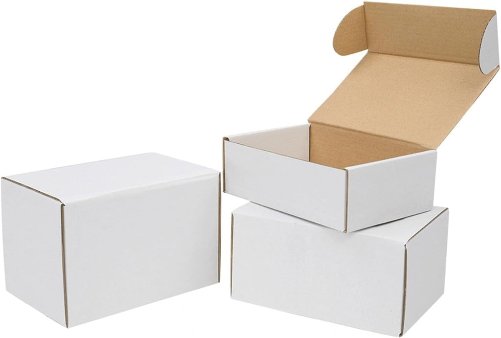 50 Packs Shipping Boxes, 6x4x3", White