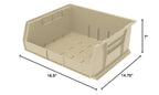 30250 AkroBins Plastic Storage Bins, 15"x16"x7", Stone, 6-Pack