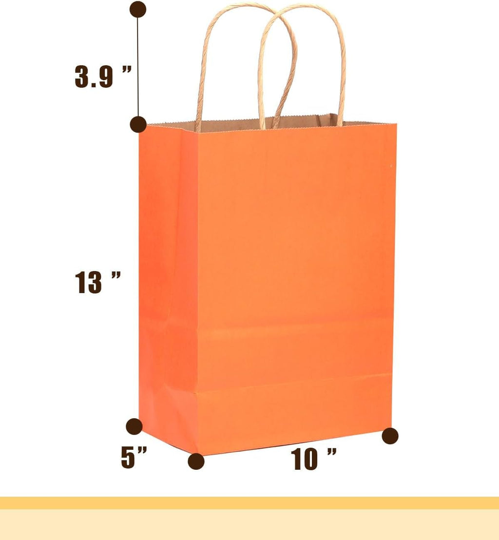 Large Kraft Paper Bags with Handles Bulk 13"x10"x5" 32-Packs Gift Bags 16 Different Senior Color Bags Multiple