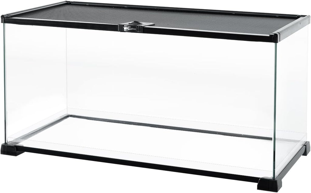 Full Glass 15 Gallon Reptile Tank, Medium Reptile Terrarium 24" X 12" X 12" for Gecko Hermit Crab Hognose Snake etc