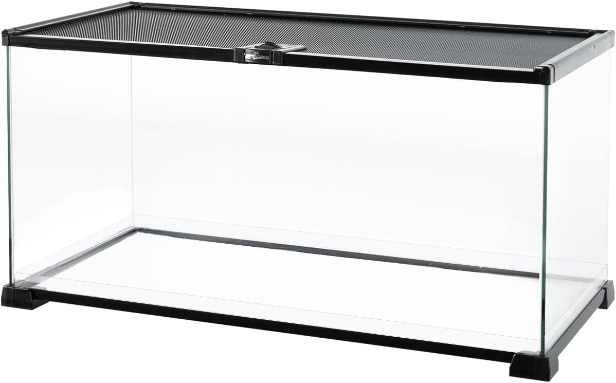 Full Glass 15 Gallon Reptile Tank, Medium Reptile Terrarium 24" X 12" X 12" for Gecko Hermit Crab Hognose Snake etc