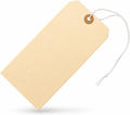 100 Large Manila Tags #8 with Elastic String Attached, 6 1/4" x 3 1/8"