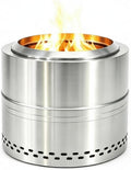 Smokeless Firepit Bonfire 20", Outside Wood Burning Metal Stove Stainless Steel Fire Pit with Carry Bag, Portable
