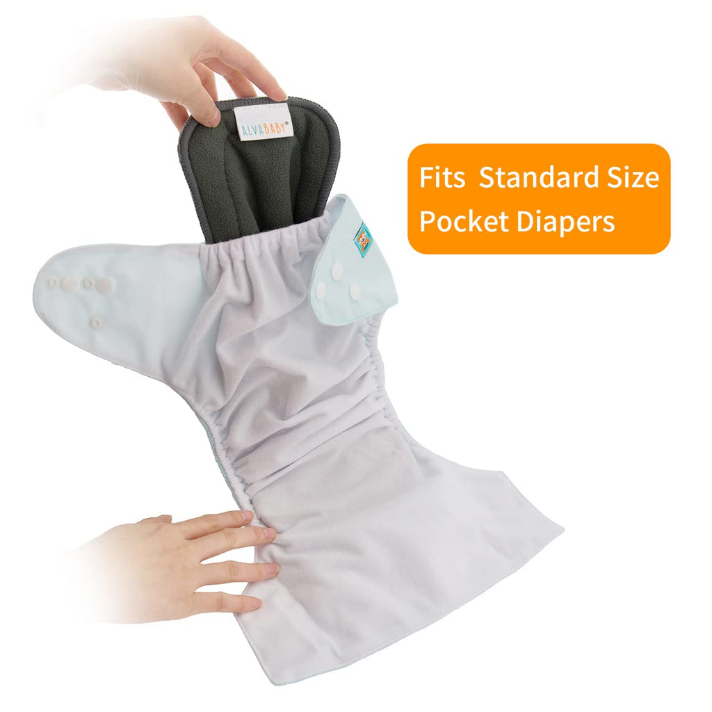 BABY Reusable 5 Layers 12 Pack Inserts with Gussets for Baby Cloth Diaper and Cloth Diapers Covers 12FLN