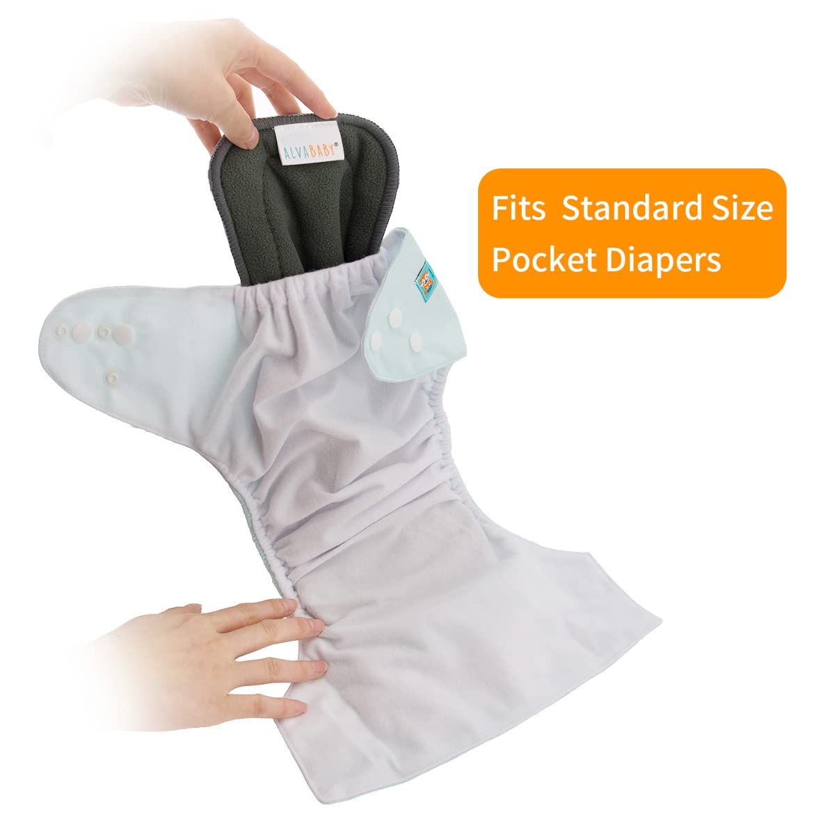 BABY Reusable 5 Layers 12 Pack Inserts with Gussets for Baby Cloth Diaper and Cloth Diapers Covers 12FLN