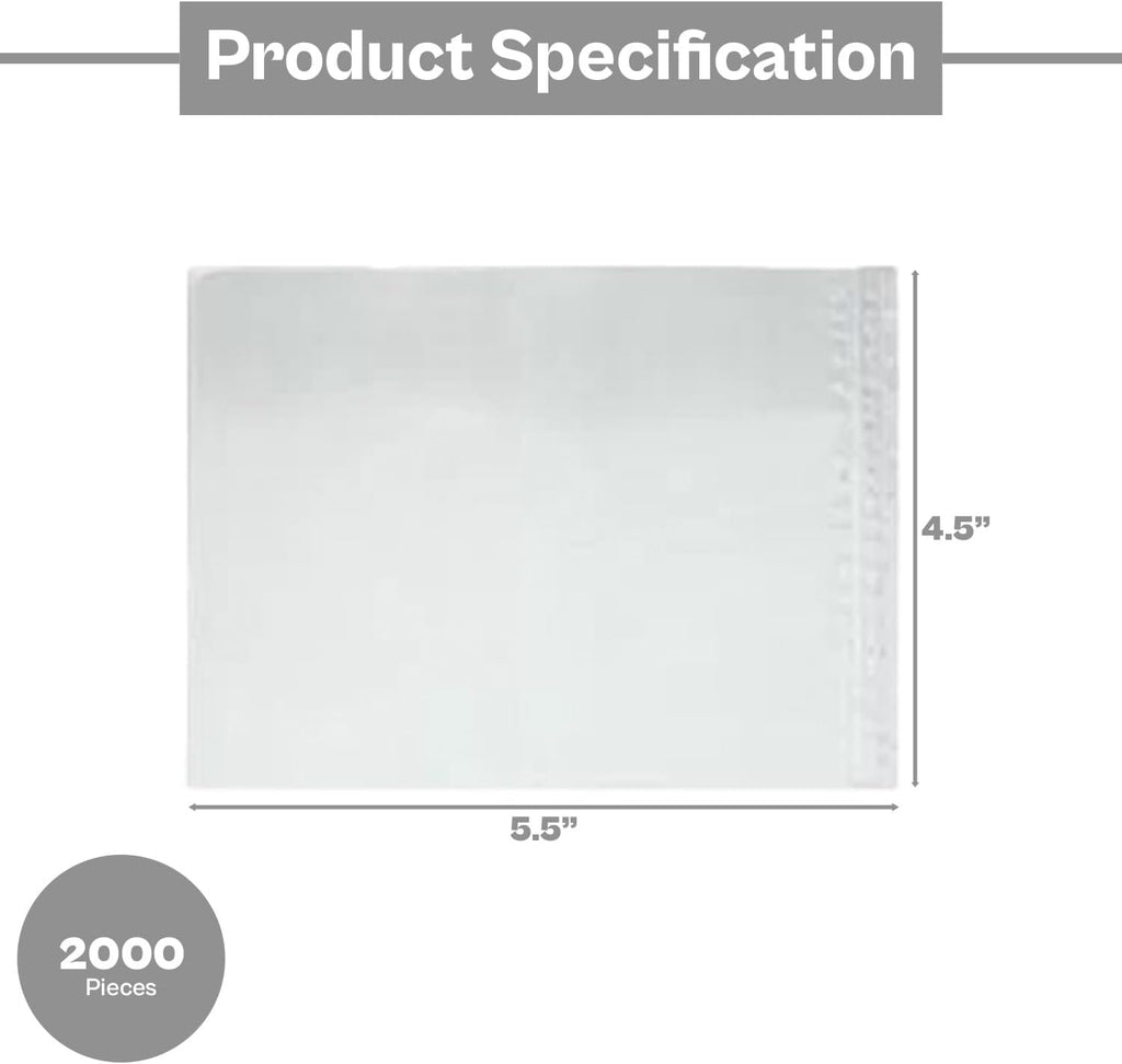 PSBM 2000 PCS 4.5 x 5.5 Inch Clear Blank Packing List Envelopes, Shipping Documents Pouches/Sleeves for Mailing
