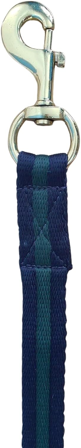 Soft Padded Lunge Line Rein Lead for Horses 27ft Long Looped Handle Swivel Clip (Navy/Green)
