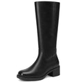 Black Knee High Boots for Women Tall Fall Boots Square Toe 7
