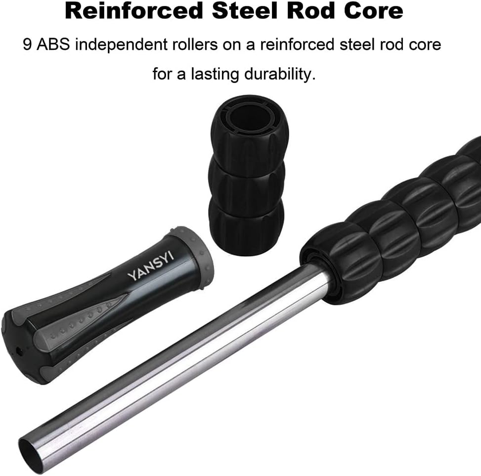 Professional 9-Roller Deep Tissue Massage Stick - Portable Muscle Recovery Roller for Athletes, Relieves Post-Workout