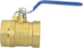 VARMHUS NPT Female Brass Full Port Ball Valve Vinyl Handle WOG1000 (1-1/4'')
