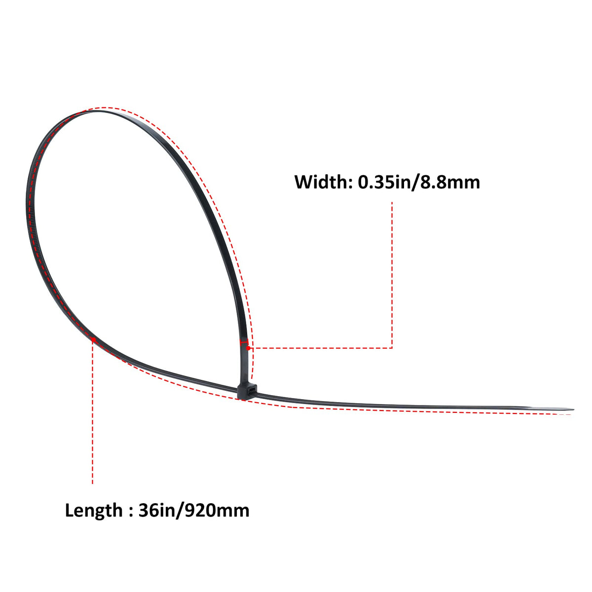 50 Pcs 36 Inch Zip Ties, Extra Long Outdoor Zip Ties Heavy Duty