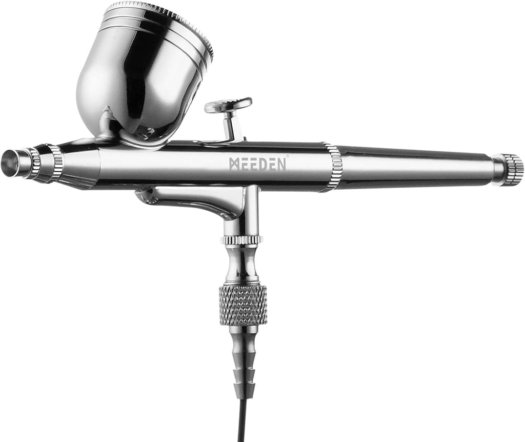 Airbrush Kit with Air Compressor: 12 Colors Acrylic Paint, White | Dual-action airbrush with 0.5mm nozzle and