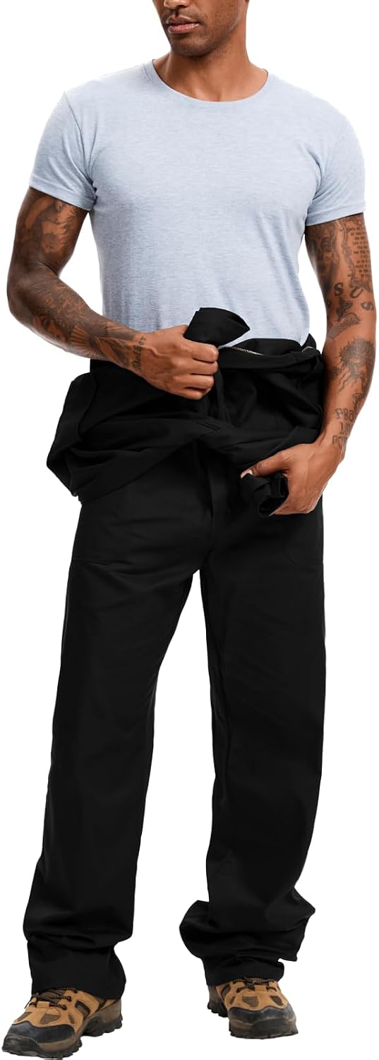 Men's Coveralls Long Sleeve 100% Cotton Twill Workwear Jumpsuit Relaxed Fit
