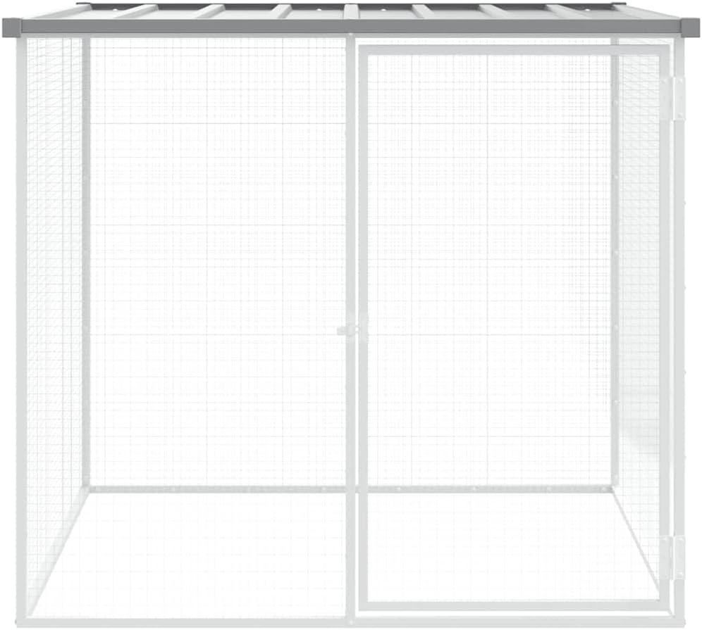 Chicken Cage Light Grey Galvanized Steel Medium Size 40.6 x 39.0 x 35.4 in Outdoor Small Animal Pet Habitat Enclosure