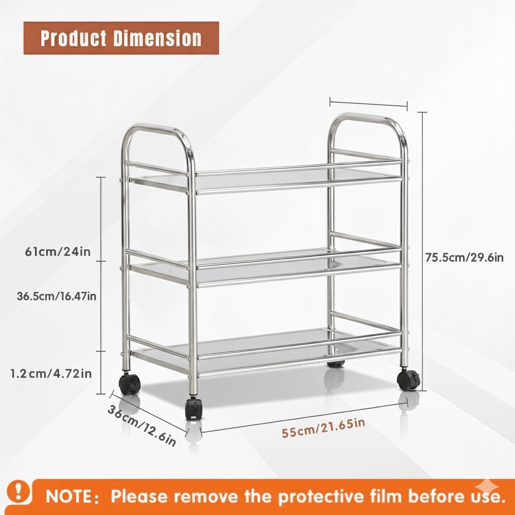 Heavy-Duty NSF 201 Stainless-Steel Rolling Cart