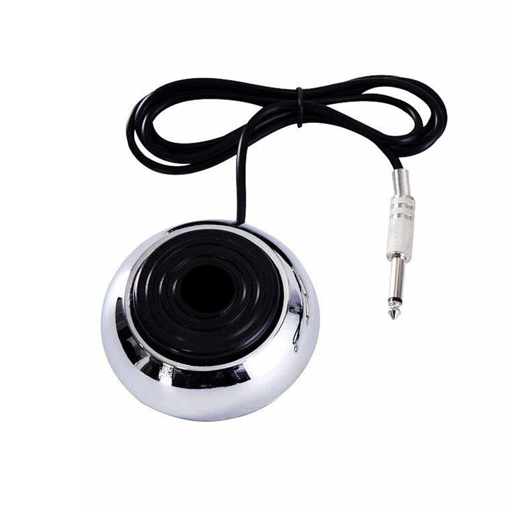 Tattoo Foot Pedal,Round Stainless Steel Tatto Foot Pedal Gem Style 360 Degree Switch With 5” ft Clip Cord for Tattoo