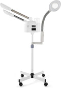 Professional Facial Steamer 3 in 1 Steamer for Face White | 360-Degree Hot and Cold Rotatable Nozzle, 5x Led