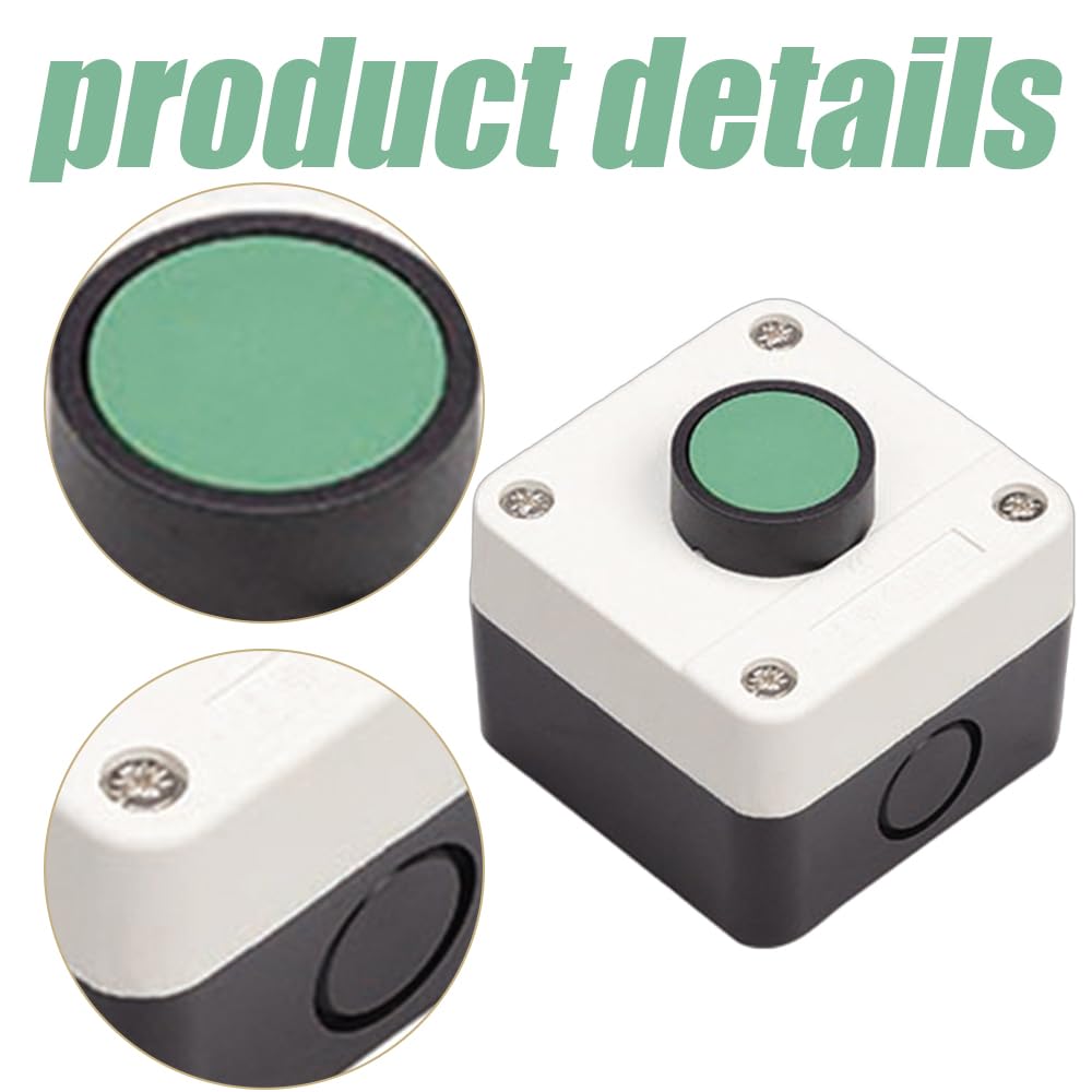 Push Button Switch Box, ABS Weatherproof Momentary Push Button Switch Station Box, One Push Button Control Switch for Gate Opener, 1Pcs