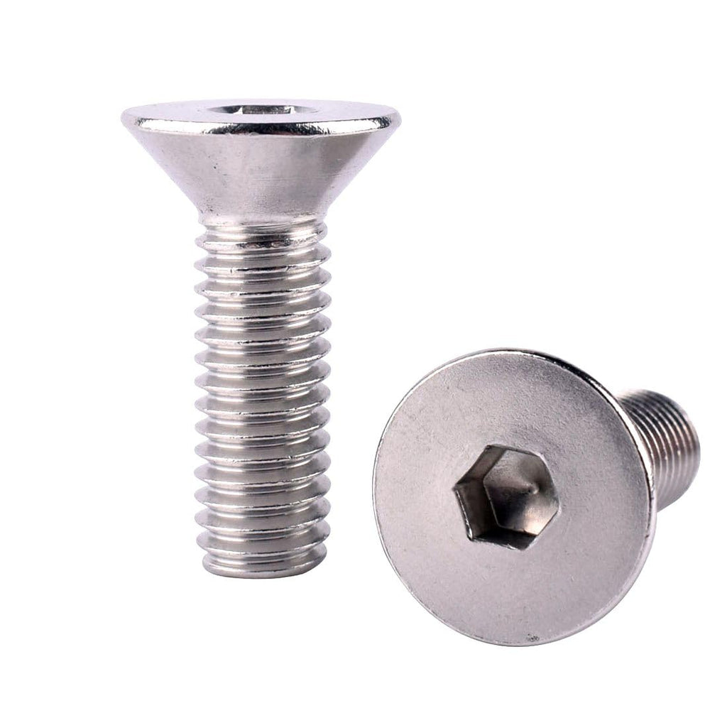 #6-32 x 3/8" Flat Head Socket Cap Screws Countersunk Bolts, Allen Hex Socket Drive, 304 Stainless Steel 18-8, Full Thread, 50Pcs