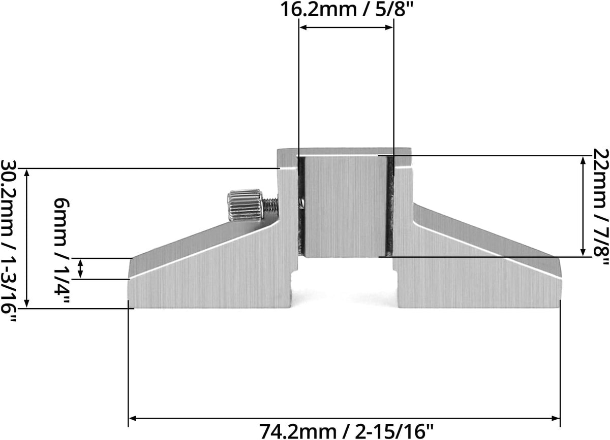 QWORK Caliper Depth Base Carbon Steel T-Bar Attachment for Dial/Digital/Vernier Calipers 4", 6", 8", 12"
