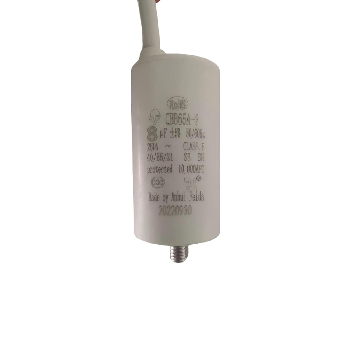 CBB65 8uF 250VAC 50/60Hz Compressor Run & Start Capacitor 40/85/21 with RoHS UL - Reliable Capacitor for Compressor Applications,StartCapacitor