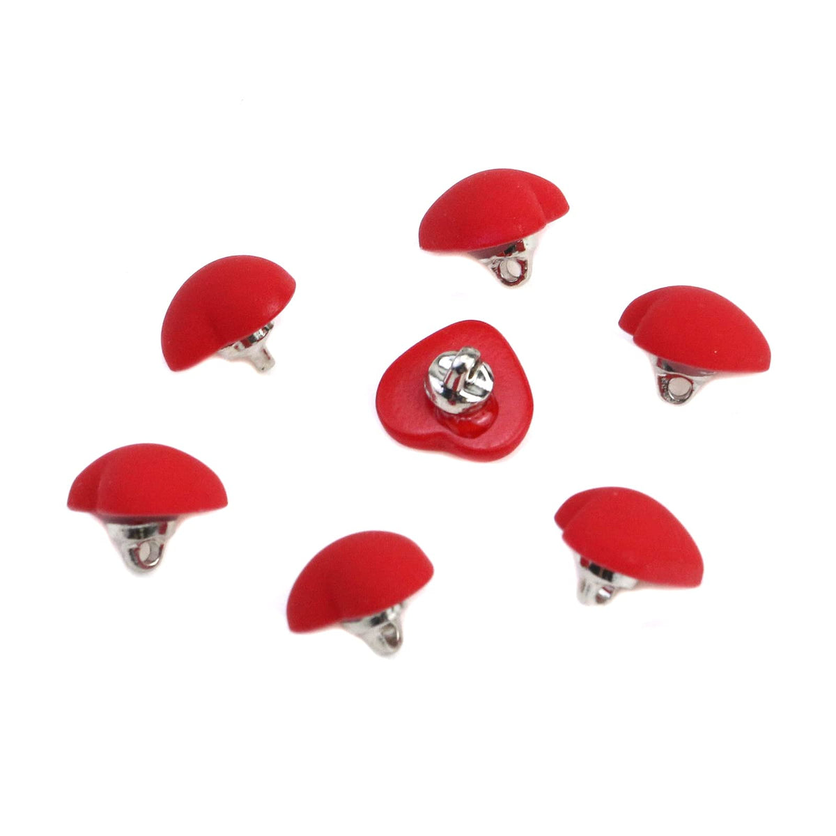 20PCS Single Hole Heart Shape Buttons Resin Buttons for DIY(Red)