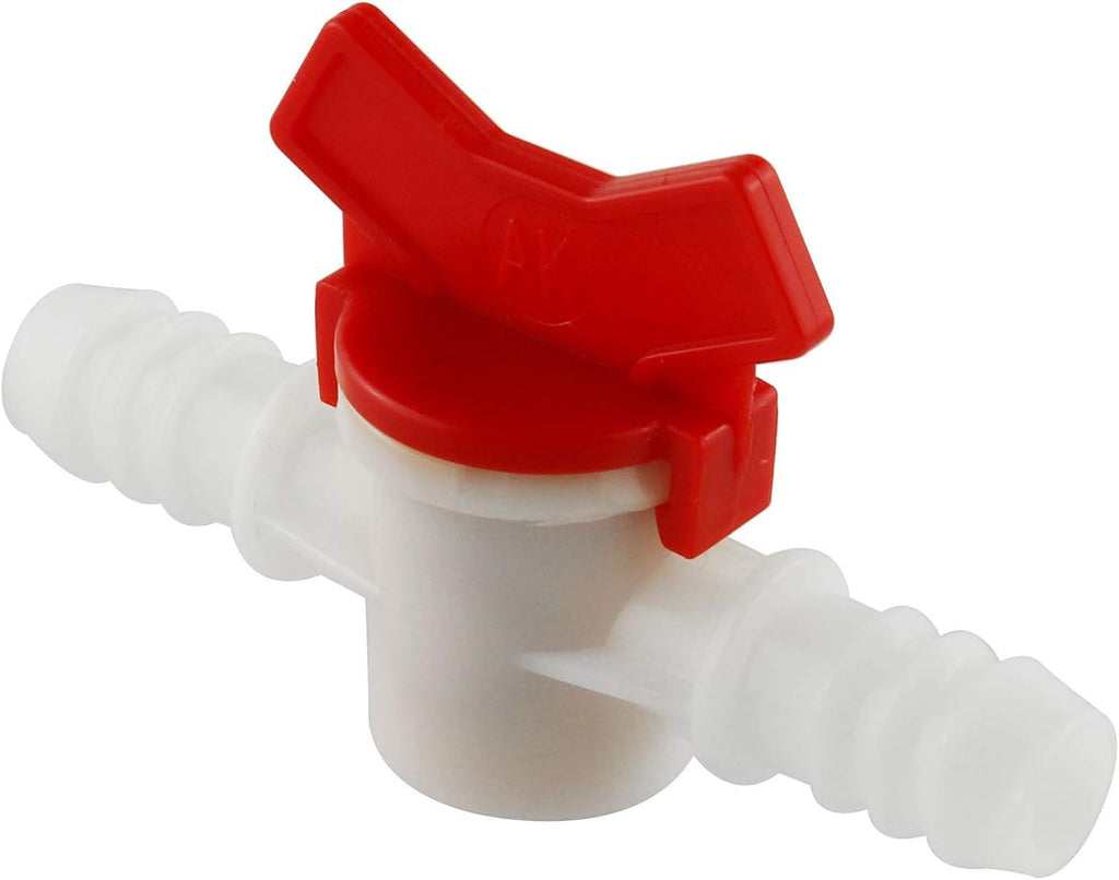 DGZZI Barbed Ball Valve 2PCS 1/2-Inch ID In-Line Ball Valve Shut-Off Switch with Hose Barb for Drip Irrigation and Aquariums White