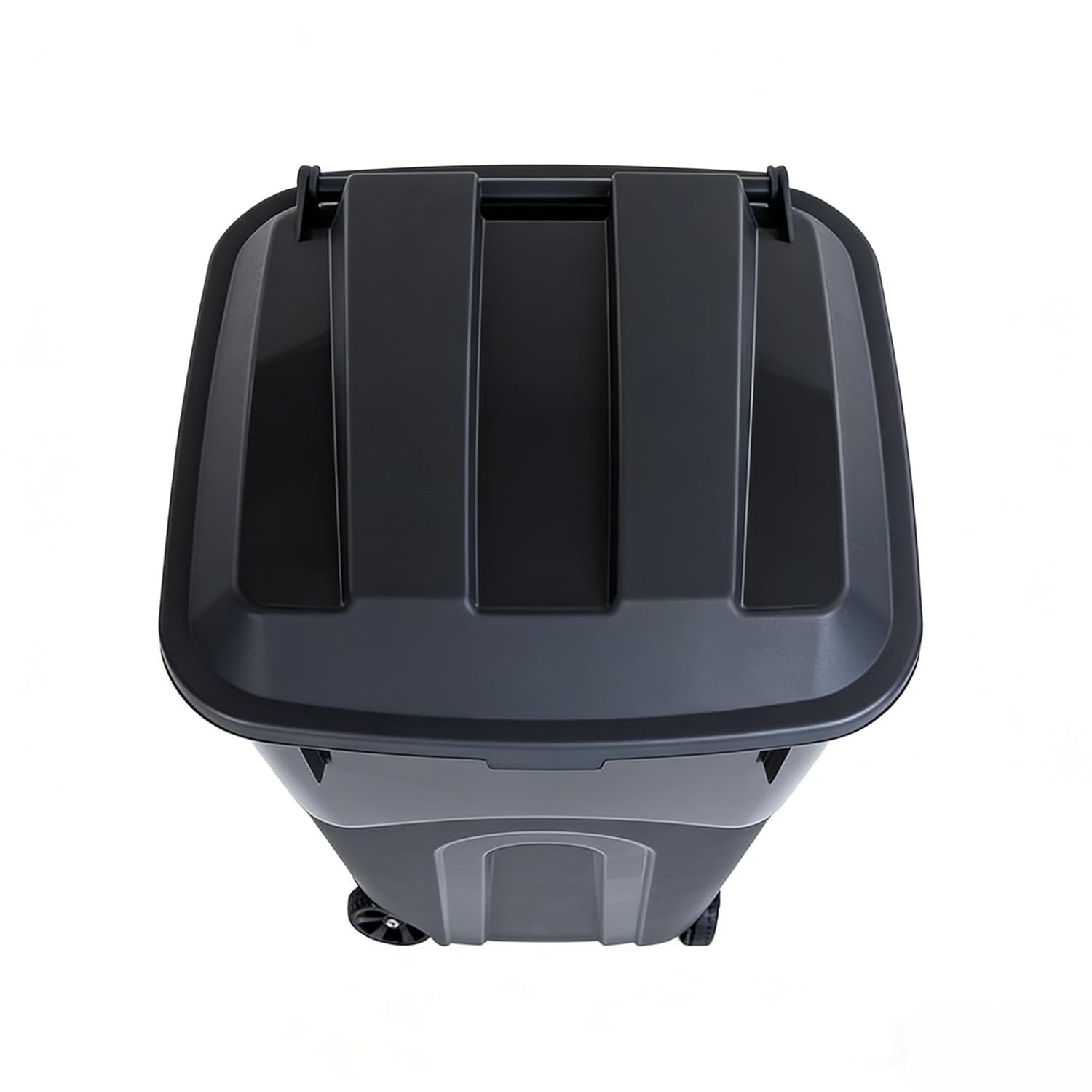 32 Gallon Outdoor Trash Can, Garbage Can with Wheels & Lid, Garbage Bin for Kitchens, Bedrooms, Garages, Gardens, and