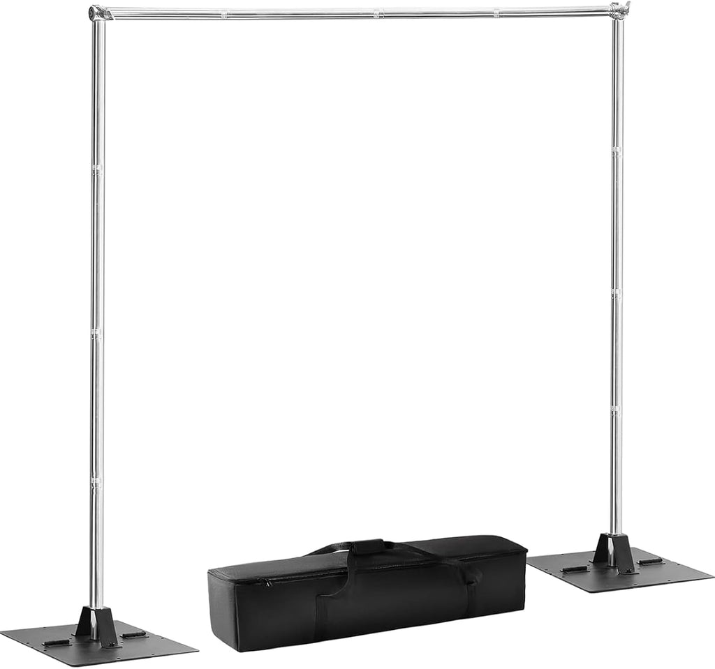 Heavy Duty Pipe and Drape Frame Kit 10x10ft Adjustable Height/Width Photography Background Support Poles All-Metal