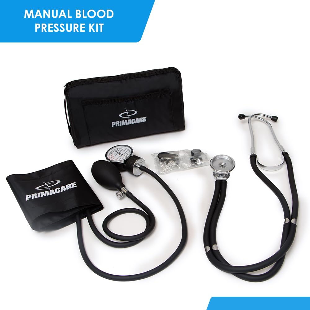DS-9181-BK Professional Aneroid Sphygmomanometer and Sprague Rappaport Stethoscope, Manual Blood Pressure Kit with