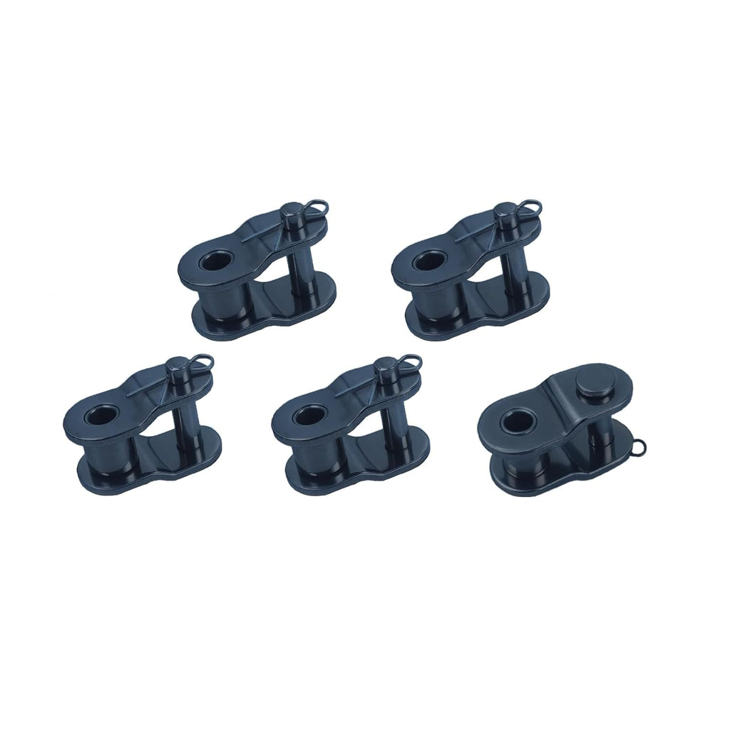 #35 Roller Chain Offset Half Link - 3/8" Pitch, ANSI-Compatible, Carbon Steel, 5-Pack for Chain Length Adjustment & Repairs