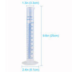 10Pack 100ml Plastic Graduated Cylinder, 2-Sided Marking Lab Cylinders