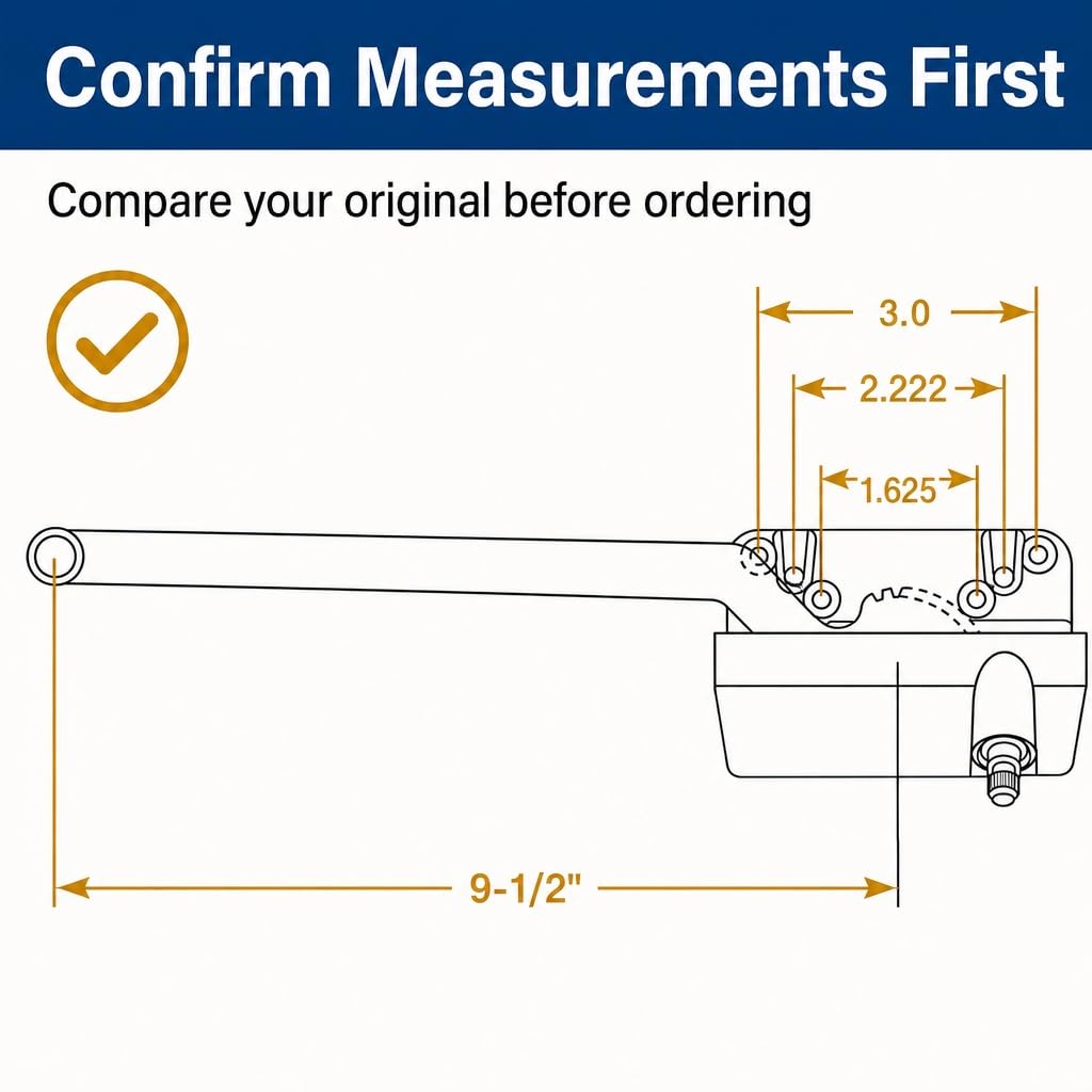 Prime-Line TH 23022 9-1/2 In. Single-Arm Left-Hand Casement Operator, White Finish (Single Pack)