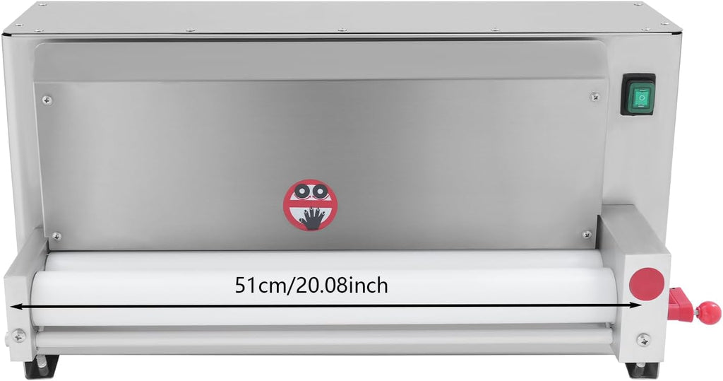 450W Electric Pizza Dough Roller Sheeter, Commercial Dough Press with Foot Switch for 3-18 Inch Pizzas, Electric
