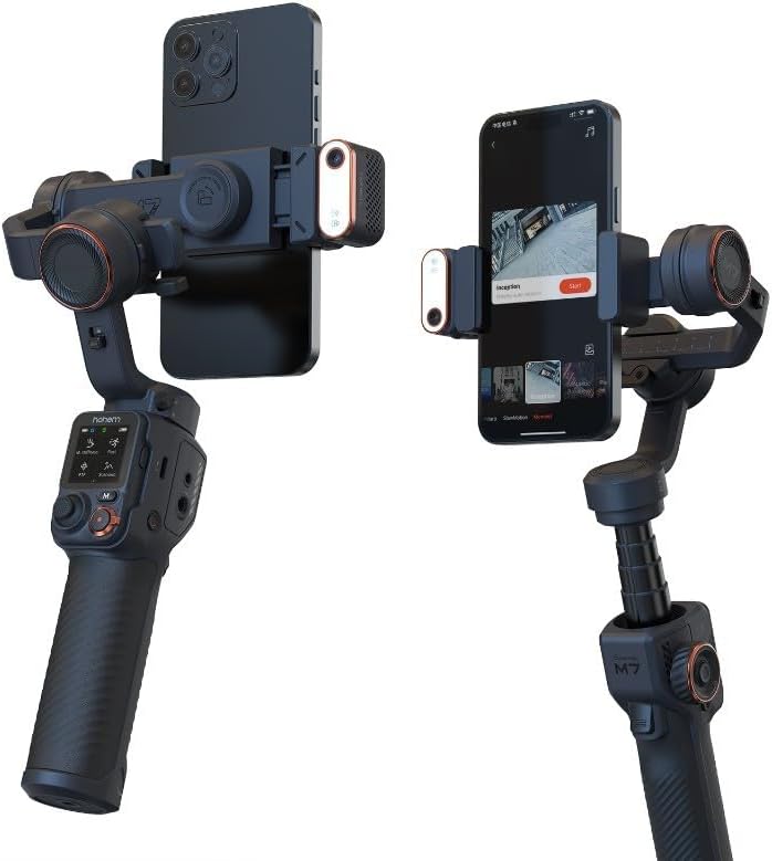 iSteady M7 Gimbal Stabilizer for iPhone,3-Axis Gimbal w/AI Tracking | Detachable Remote,Extendable Pole,Magnetic